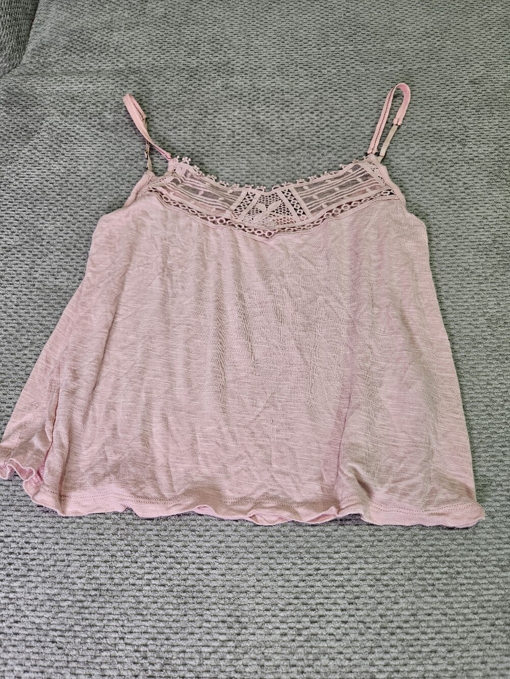3/$15! Blush Pink Tank With Lace, Small